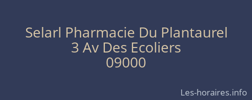 Selarl Pharmacie Du Plantaurel