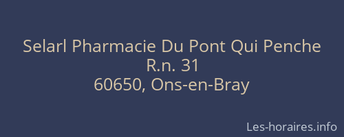 Selarl Pharmacie Du Pont Qui Penche