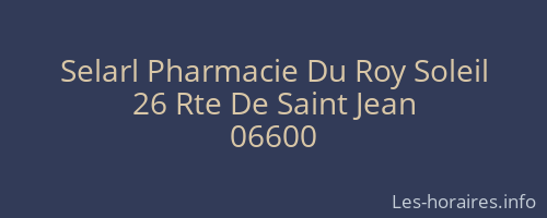 Selarl Pharmacie Du Roy Soleil
