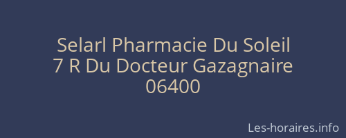 Selarl Pharmacie Du Soleil