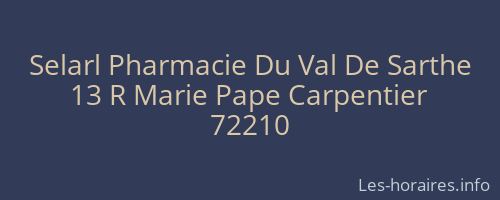 Selarl Pharmacie Du Val De Sarthe