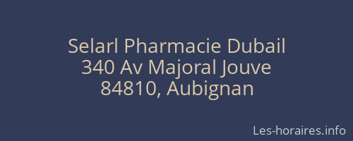 Selarl Pharmacie Dubail