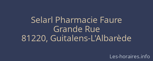 Selarl Pharmacie Faure