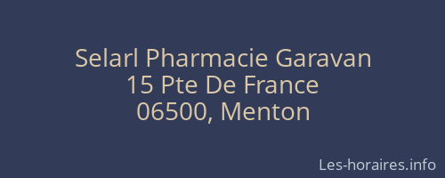 Selarl Pharmacie Garavan