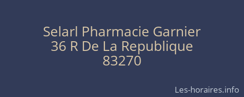 Selarl Pharmacie Garnier