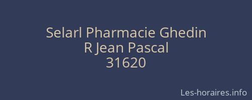 Selarl Pharmacie Ghedin