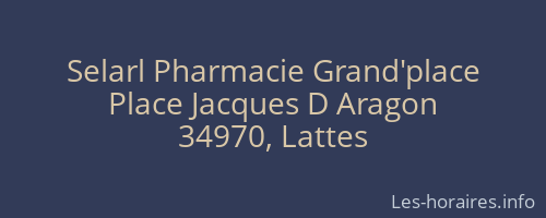 Selarl Pharmacie Grand'place