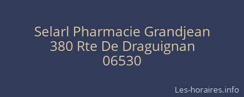 Selarl Pharmacie Grandjean