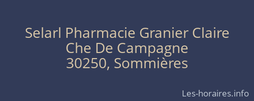 Selarl Pharmacie Granier Claire