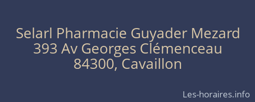 Selarl Pharmacie Guyader Mezard