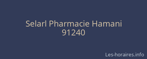 Selarl Pharmacie Hamani