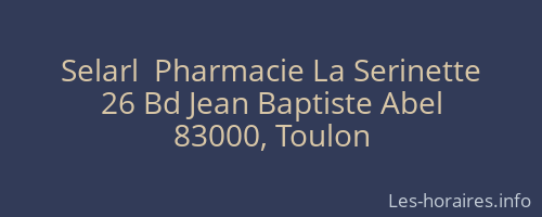 Selarl  Pharmacie La Serinette