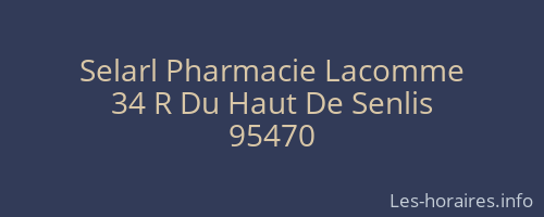 Selarl Pharmacie Lacomme