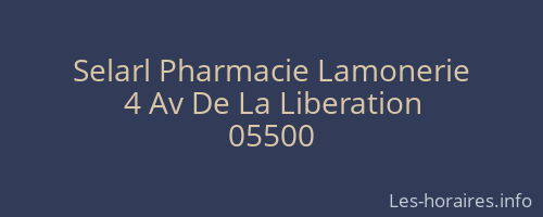 Selarl Pharmacie Lamonerie