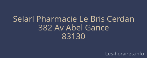 Selarl Pharmacie Le Bris Cerdan