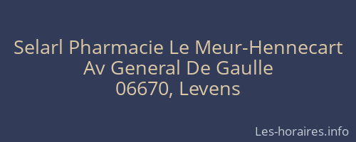 Selarl Pharmacie Le Meur-Hennecart