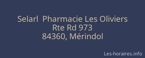 Selarl  Pharmacie Les Oliviers