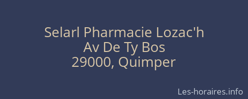 Selarl Pharmacie Lozac'h
