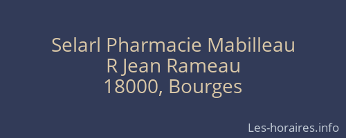 Selarl Pharmacie Mabilleau
