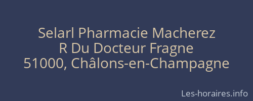 Selarl Pharmacie Macherez