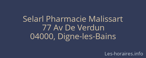 Selarl Pharmacie Malissart