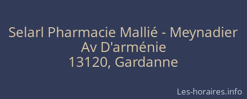 Selarl Pharmacie Mallié - Meynadier