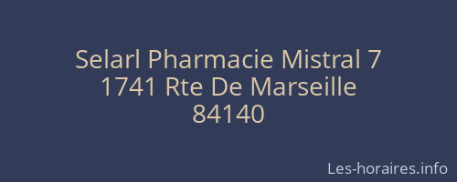 Selarl Pharmacie Mistral 7