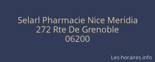 Selarl Pharmacie Nice Meridia