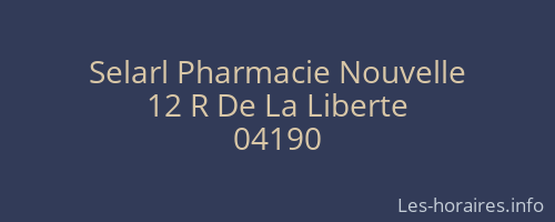 Selarl Pharmacie Nouvelle