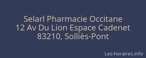 Selarl Pharmacie Occitane