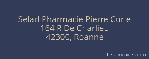 Selarl Pharmacie Pierre Curie