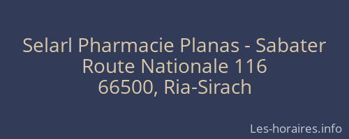 Selarl Pharmacie Planas - Sabater