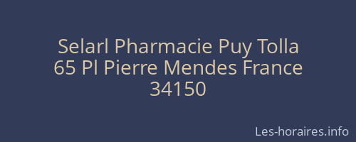 Selarl Pharmacie Puy Tolla