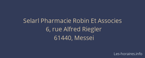 Selarl Pharmacie Robin Et Associes