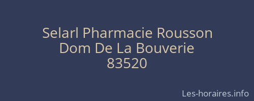 Selarl Pharmacie Rousson