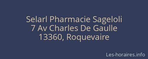 Selarl Pharmacie Sageloli