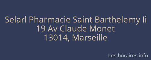 Selarl Pharmacie Saint Barthelemy Ii