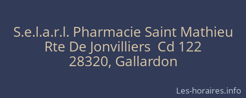 S.e.l.a.r.l. Pharmacie Saint Mathieu