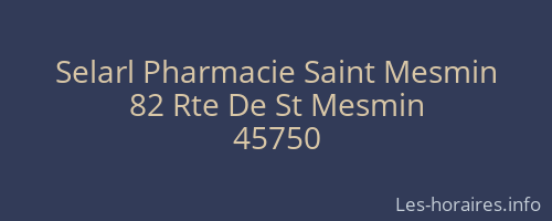 Selarl Pharmacie Saint Mesmin