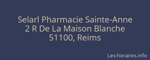 Selarl Pharmacie Sainte-Anne