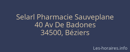 Selarl Pharmacie Sauveplane