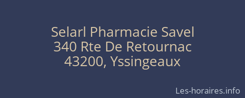 Selarl Pharmacie Savel