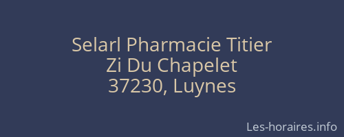 Selarl Pharmacie Titier