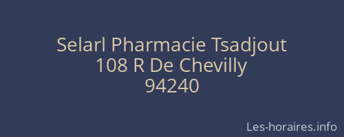 Selarl Pharmacie Tsadjout