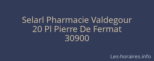 Selarl Pharmacie Valdegour