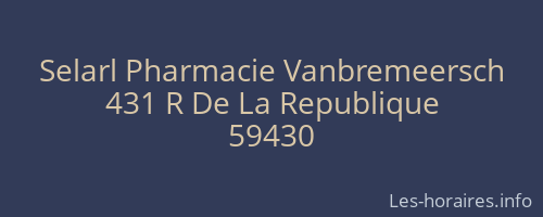 Selarl Pharmacie Vanbremeersch