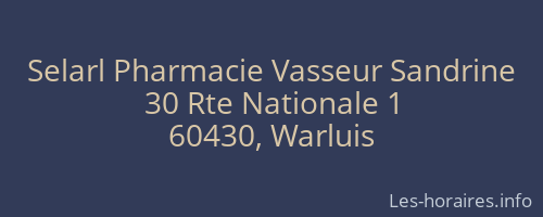 Selarl Pharmacie Vasseur Sandrine
