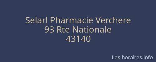 Selarl Pharmacie Verchere