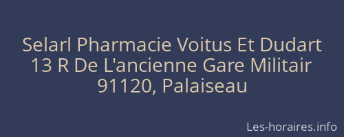 Selarl Pharmacie Voitus Et Dudart