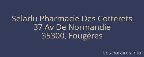 Selarlu Pharmacie Des Cotterets